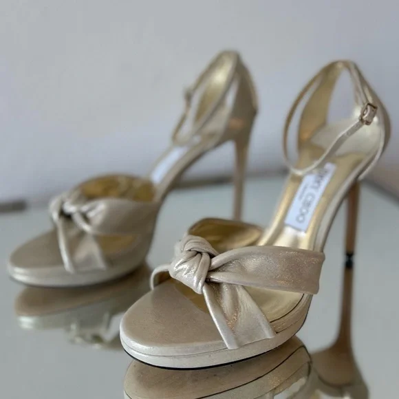 New Jimmy Rosie 100 Shimmer Suede Sandals $1,095 39 - Picture 9 of 11